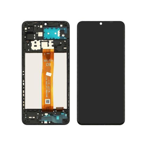 Дисплей для Samsung A127 Galaxy A12 2021 із сенсорним склом у рамці (Чорний) Оригінал Китай