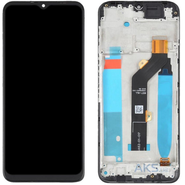 Дисплей для Tecno Spark 8C (KG5K) з сенсорним склом в рамці (Чорний) Оригінал Китай