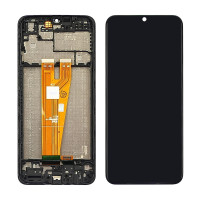 Дисплей для Samsung A045F Galaxy A04 (2022) із сенсорним склом в рамці (Чорний) Сервісний оригінал