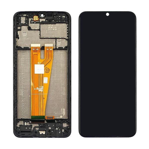 Дисплей для Samsung A045F Galaxy A04 (2022) із сенсорним склом в рамці (Чорний) Сервісний оригінал