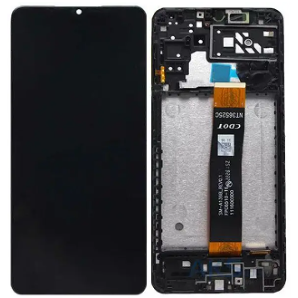 Дисплей для Samsung A047F Galaxy A04S (2022) із сенсорним склом в рамці (Чорний) Сервісний оригінал