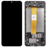 Дисплей Samsung SM-A125 | M125 Galaxy A12 | M12 (2020) с сенсорным стеклом в рамке (Черный) Сервисный оригинал
