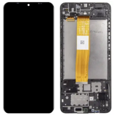 Дисплей Samsung SM-A125 | M125 Galaxy A12 | M12 (2020) с сенсорным стеклом в рамке (Черный) Сервисный оригинал