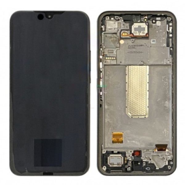 Дисплей для Samsung SM-A346 Galaxy A34 5G (2023) з сенсорним склом в рамці (Awesome Graphite) Сервісний оригінал