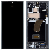 Дисплей для Samsung GH82-30465A S918 Galaxy S23 Ultra 5G с сенсорным стеклом в рамке (Черный) Сервисный оригинал