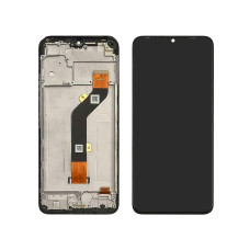 Дисплей для Infinix Hot 20i з сенсорним склом в рамці (Чорний) Оригінал Китай