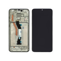 Дисплей Xiaomi Redmi Note 8 Pro с сенсорным стеклом черным в рамке серебристой (Оригинал Китай)