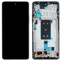 Дисплей для Xiaomi 11T Pro с сенсорным стеклом в рамке (Серый) Сервисный оригинал