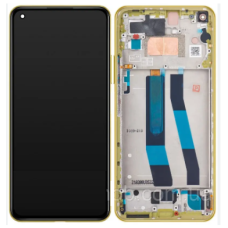 Дисплей для Xiaomi Mi 11 Lite 4G | Mi 11 Lite 5G с сенсорным стеклом в рамке (Желтый) Сервисный оригинал