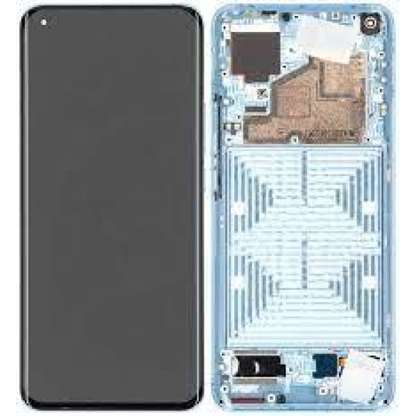 Дисплей для Xiaomi Mi 11 с сенсорным стеклом в рамке (Голубой) Оригинал Китай