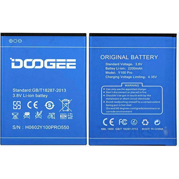 Акумулятор АКБ для Doogee Valencia 2 Y100 | Y100 Pro (Li-ion 3.8 V 2200mAh) Оригінал Китай