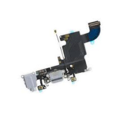 Шлейф для Apple iPhone 6S с разъемом зарядки, коннектором наушников и микрофоном (Темно-серый)