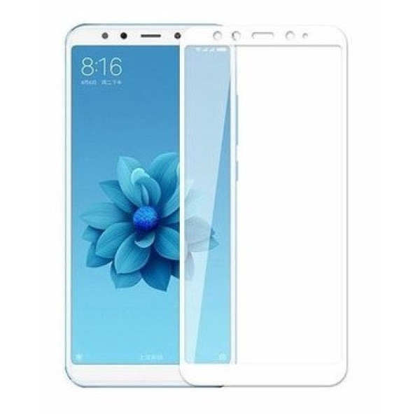 Скло захисне для Xiaomi Mi A2 | Mi6x (0,3мм, 5D, біле) Full Glue