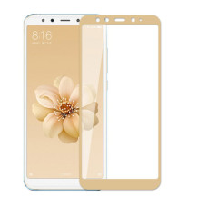 Скло захисне для Xiaomi Mi A2 | Mi6x (0,3мм, 5D, золоте) Full Glue