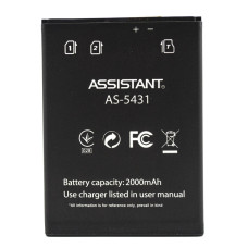 Акумулятор АКБ для Assistant AS-5431 версія Prima (57х77мм) (Li-ion 3.8 V 2000mAh) Оригінал Китай