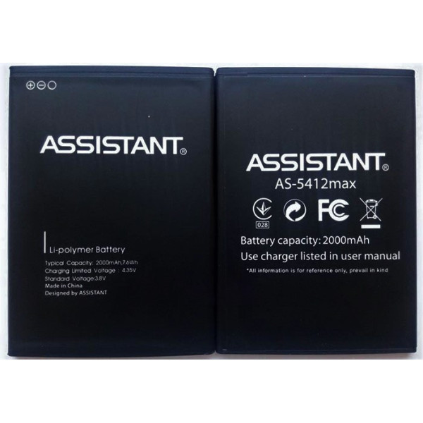 Акумулятор АКБ для Assistant AS-5412 | AS-5412 Max (Li-polymer 4.35 V 2000mAh) Оригінал Китай