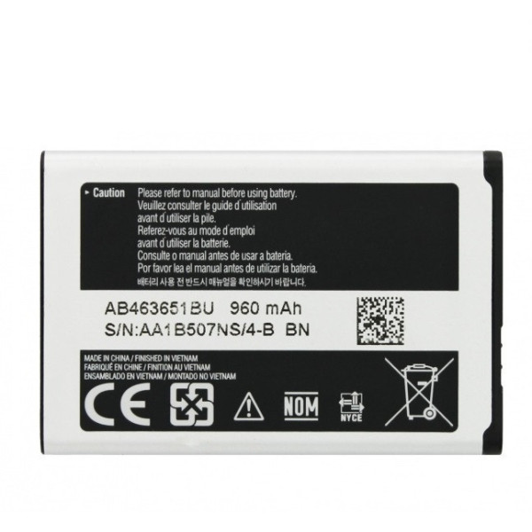 Аккумулятор АКБ (Батарея) Samsung AB463651BU для Samsung c3330 msa | C3500 | C3510 | C3530 (3.7 V 960mAh)