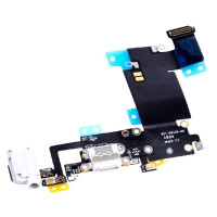 Шлейф для Apple iPhone 6 Plus коннектора зарядки, коннектора навушників з мікрофоном (Білий)