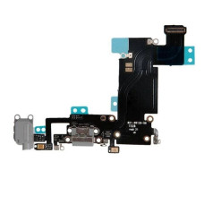 Шлейф для Apple iPhone 6 Plus коннектора зарядки, коннектора наушников с микрофоном (Черный)
