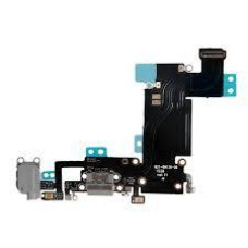 Шлейф для Apple iPhone 6S Plus с разъемами зарядки и наушников с микрофоном (Черный | Серый)