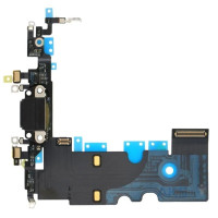 Оригинальный Шлейф для Apple iPhone 8 коннектора зарядки, коннектора наушников с микрофоном (Черный)