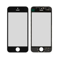 Скло сенсора для iPhone5S | iPhone SE в рамці + OCA плівка (Чорне) Оригінал Китай