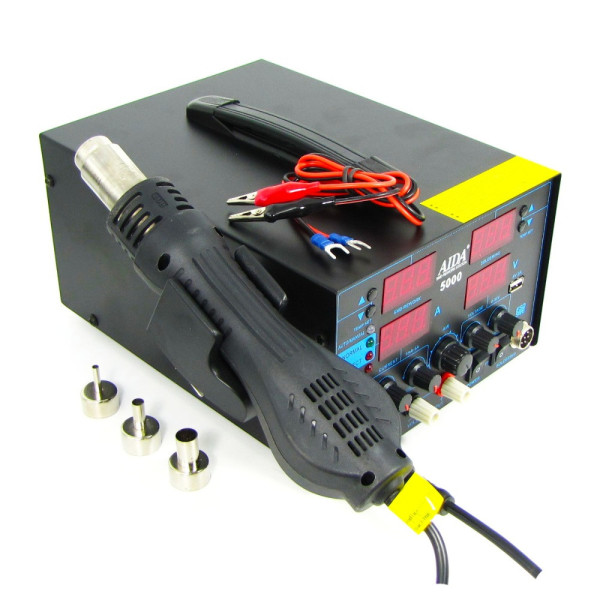 Паяльная станция AIDA 5000 (паяльник, блок питания 30V 5A, USB 5V 2A A, цифровая индикация)