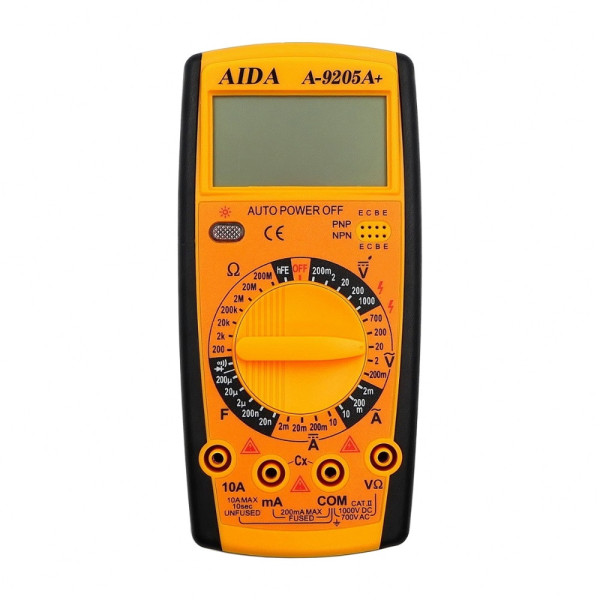 Мультиметр цифровий AIDA A-9205A+ з функцією автовимкнення (струм до 10А)
