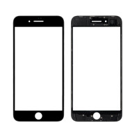 Скло екрану для iPhone 8 Plus з ОСА плівкою (glass with OCA) в рамці (Чорне) Оригінал Китай