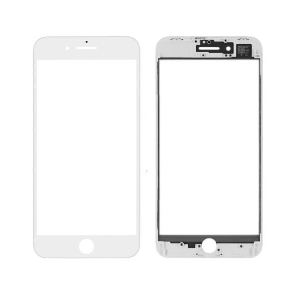 Стекло тачскрина с OCA пленкой для Apple iPhone 8 Plus белое с рамкой и сеточкой G+OCA Pro