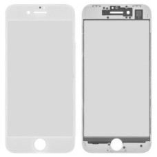 Скло екрану з ОСА плівкою для iPhone 8 (glass with OCA Film) в рамці (Біле) Оригінал Китай