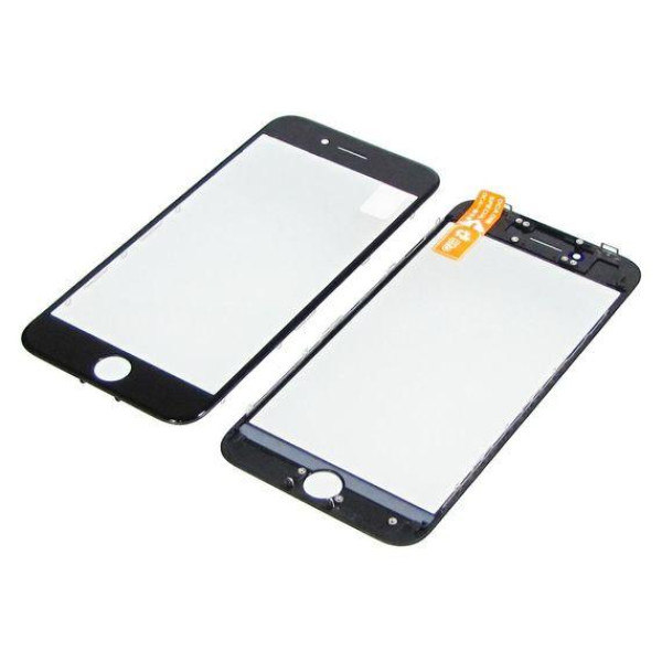 Стекло экрана для iPhone 8 с ОCА пленкой (glass with OCA) в рамке (Черное) Оригинал Китай