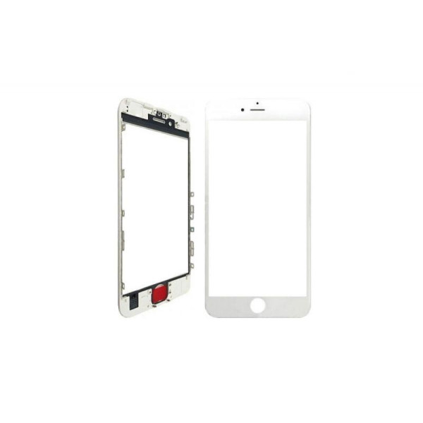Стекло экрана для iPhone 7 Plus с OCA пленкой (glass with OCA) в рамке (Белое) Оригинал Китай