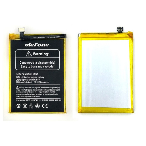 Акумулятор АКБ для телефону Ulefone Armor 5 | model 3065 (Li-ion Polymer 3.85 V 5000mAh) Оригінал Китай