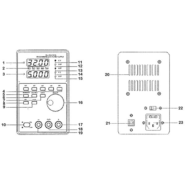 Блок живлення VANTEK DPS-3305P, програмований, 32V, 5A, 160W, з цифровою індикацією