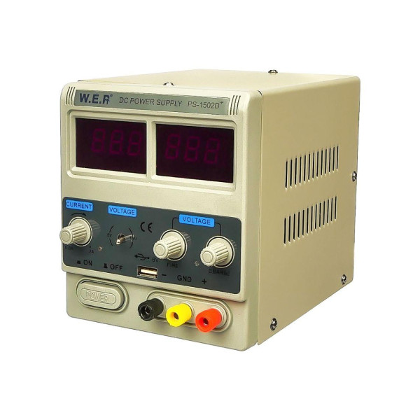 Блок питания WEP PS-1502D+ USB, 15V, 2A, цифровая индикация