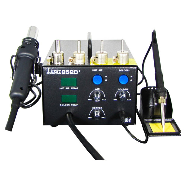 Паяльная станция LUKEY 852D+ компрессорная (фен, паяльник)