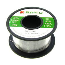 Припой BAKU BK-5006 (0,6 мм, 50 гр, Sn 63% , Pb 35.1%, rma 1.9%)