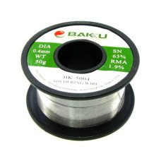 Припій BAKU BK-5004 (0,4 мм, 50 гр, Sn 63% , Pb 35.1%, rma 1.9%)