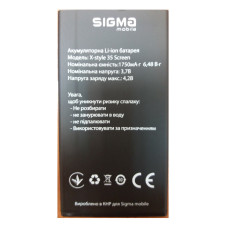 Аккумуляторы (АКБ) для Sigma X-style 35 SCREEN (1750 mA 3.7 V) Оригинал