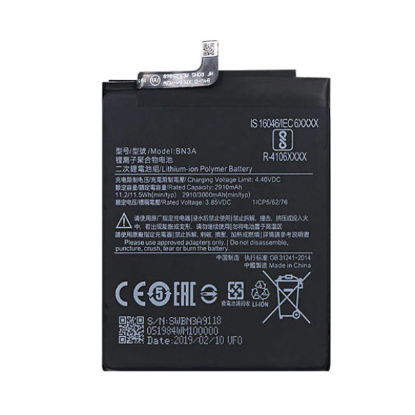 Аккумулятор (АКБ) Xiaomi BN3A для Xiaomi Redmi GO (Li-Pol 3.85V 2910mAh) AAAA